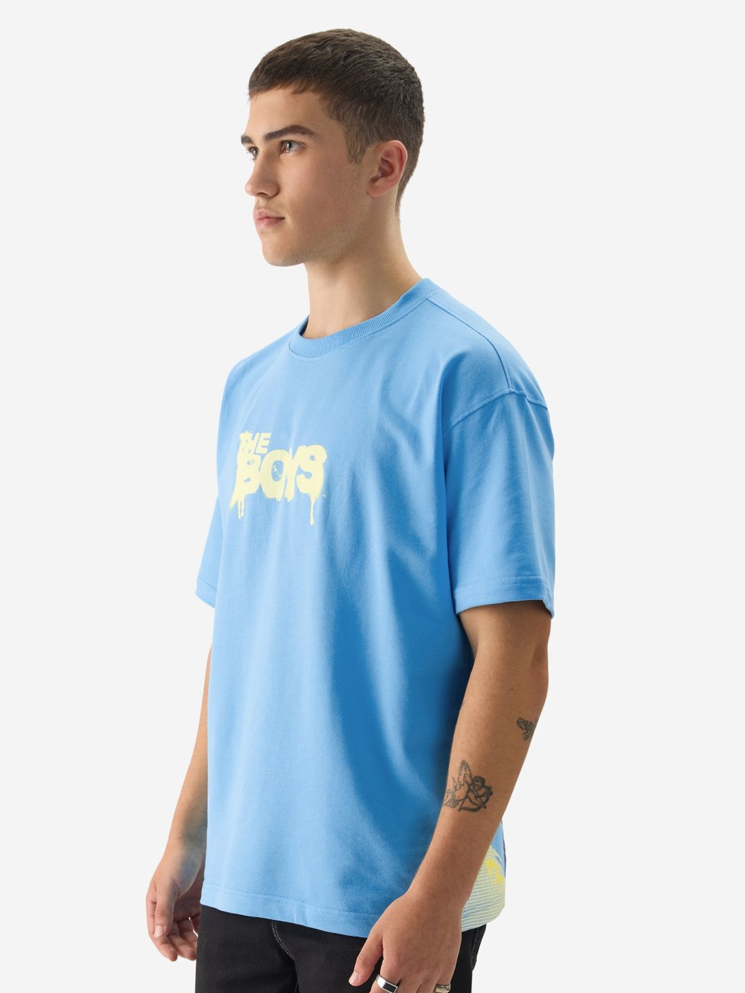 The Souled Store Blue Boxy Fit The Boys Graphic Oversized T-Shirt