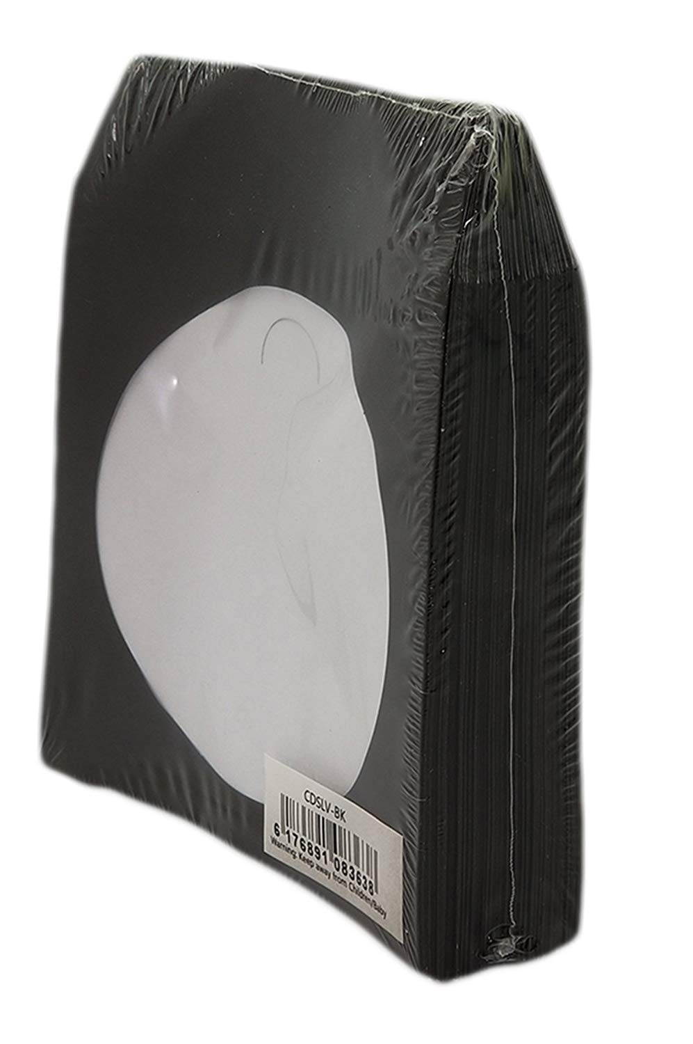 BestDuplicator Black Cd/Dvd Paper Media Sleeves Envelopes with Flap and Clear Window (1000 Sleeves)