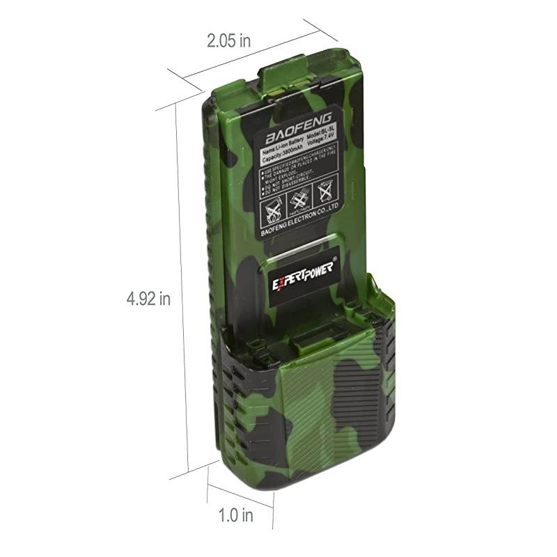 Baofeng Extended True Capacity Battery (Model: BL-5L, 3800 mAh, Camouflage)