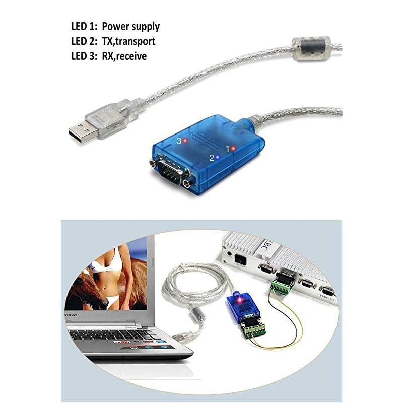 USB to RS422 RS485 Serial Port Converter Adapter Cable with FTDI Chip Support Windows 10 8 7 XP and Mac with ESD Protection 15ft05Meter