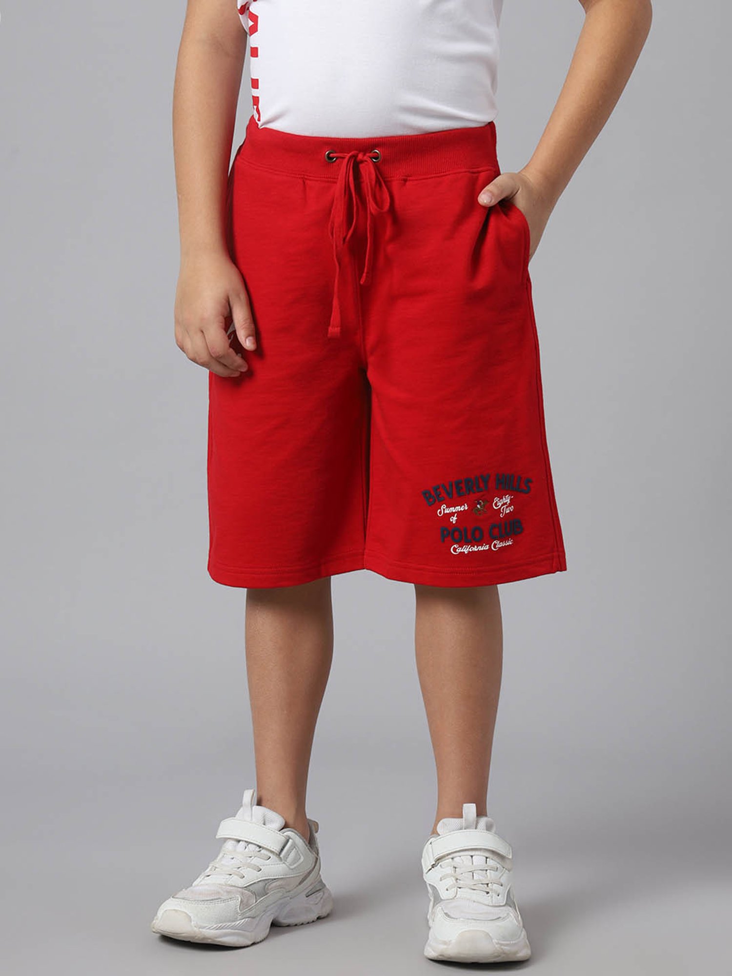Beverly Hills Polo Club Boys Red Solid Shorts