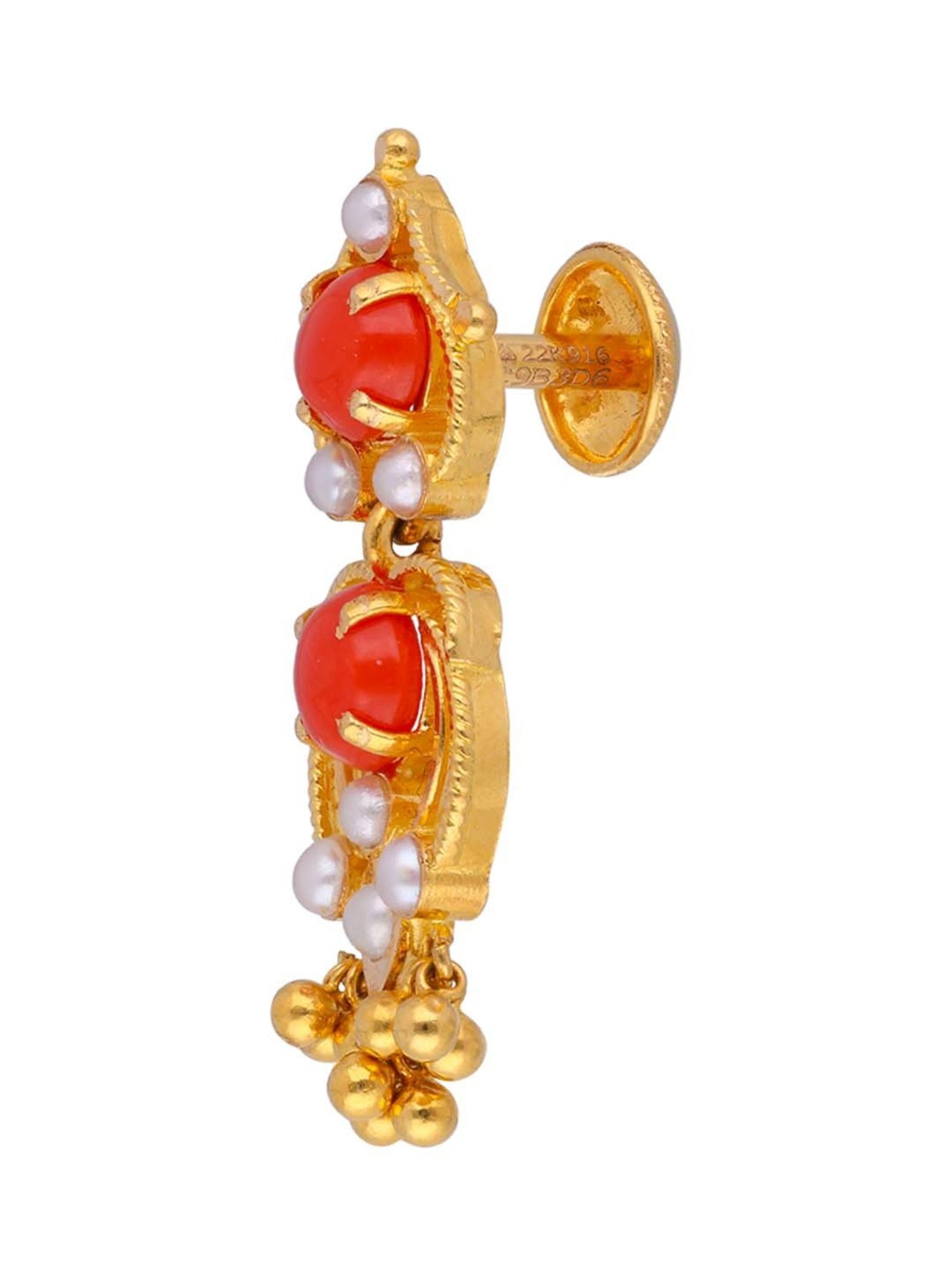 CKC Opulent Gold Drops Set with Pearl and Coral