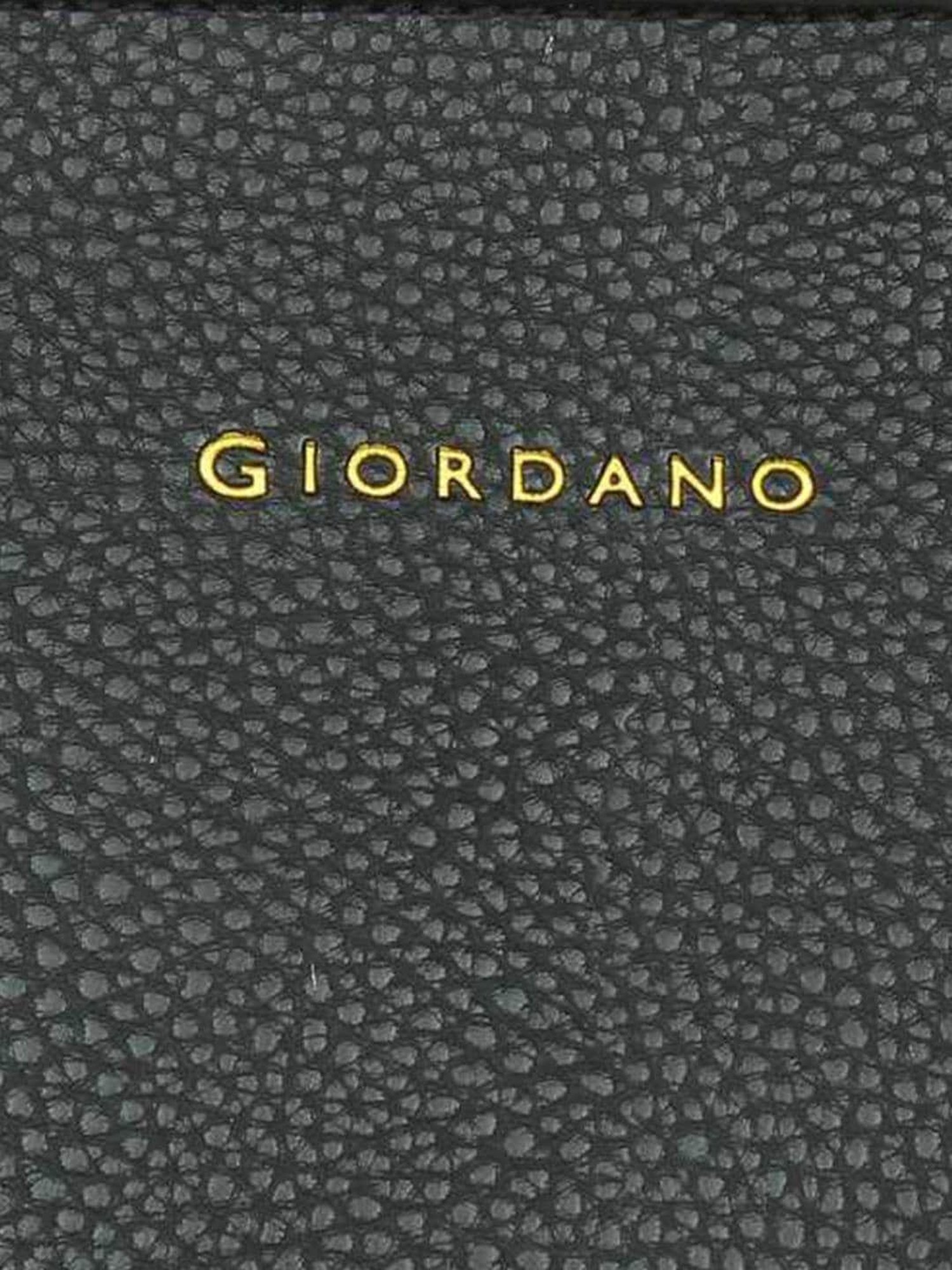 Giordano Black Textured Medium Tote Handbag