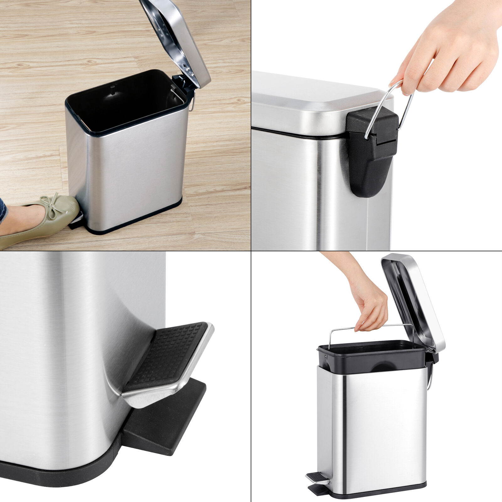 Zeny 1.3 Gallon Garbage Container Bin Trash Can Bathroom Bedroom Kitchen Office