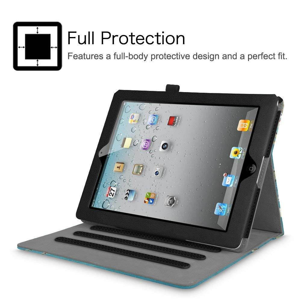 Fintie iPad 2/3/4 Case [Corner Protection] - [Multi-Angle Viewing] Folio Smart Stand Cover with Pocket, Auto Sleep/Wake for Apple iPad 2, iPad 3 & iPad 4th Gen with Retina Display, Blossom