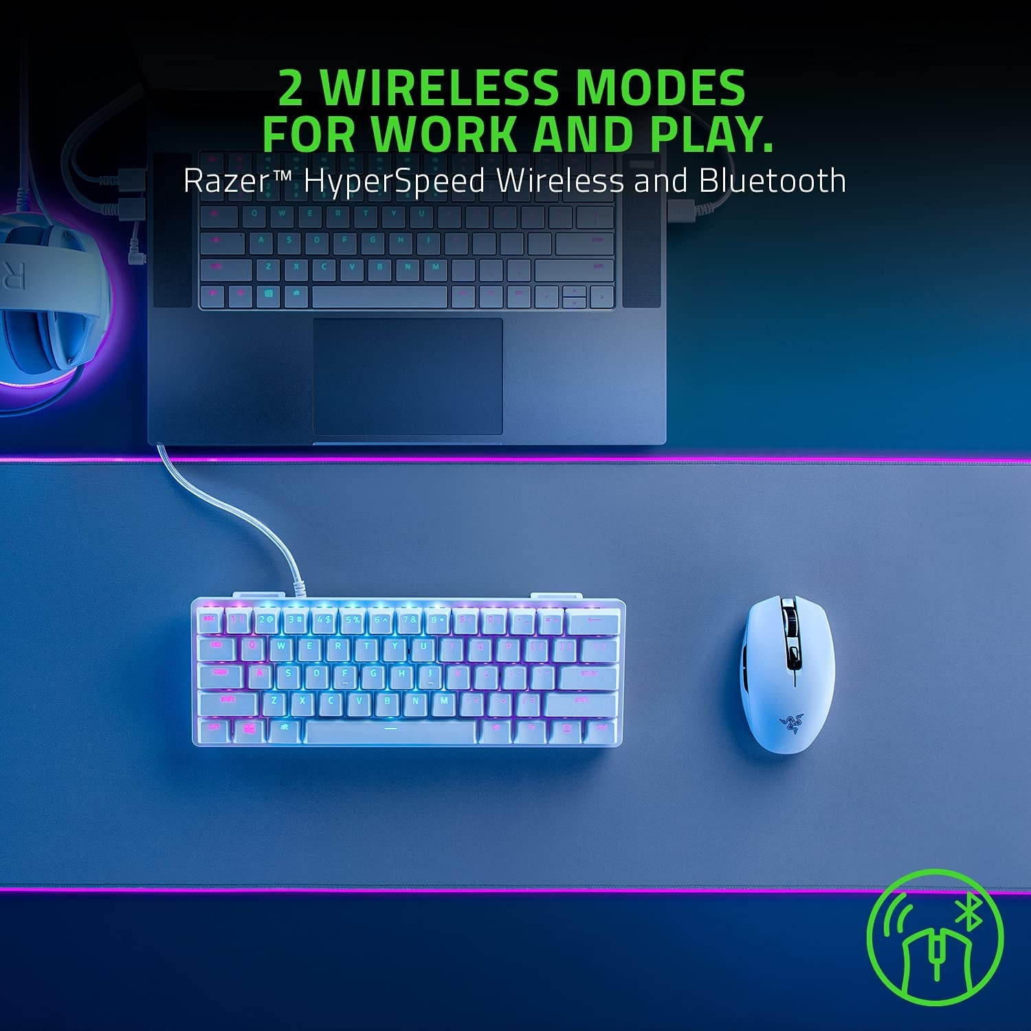 Razer Orochi V2 Mobile Wireless Gaming Mouse: Ultra Lightweight - 2 Wireless Modes - Up to 950hrs Battery Life - Mechanical Mouse Switches - 5G Advanced 18K DPI Optical Sensor - Black