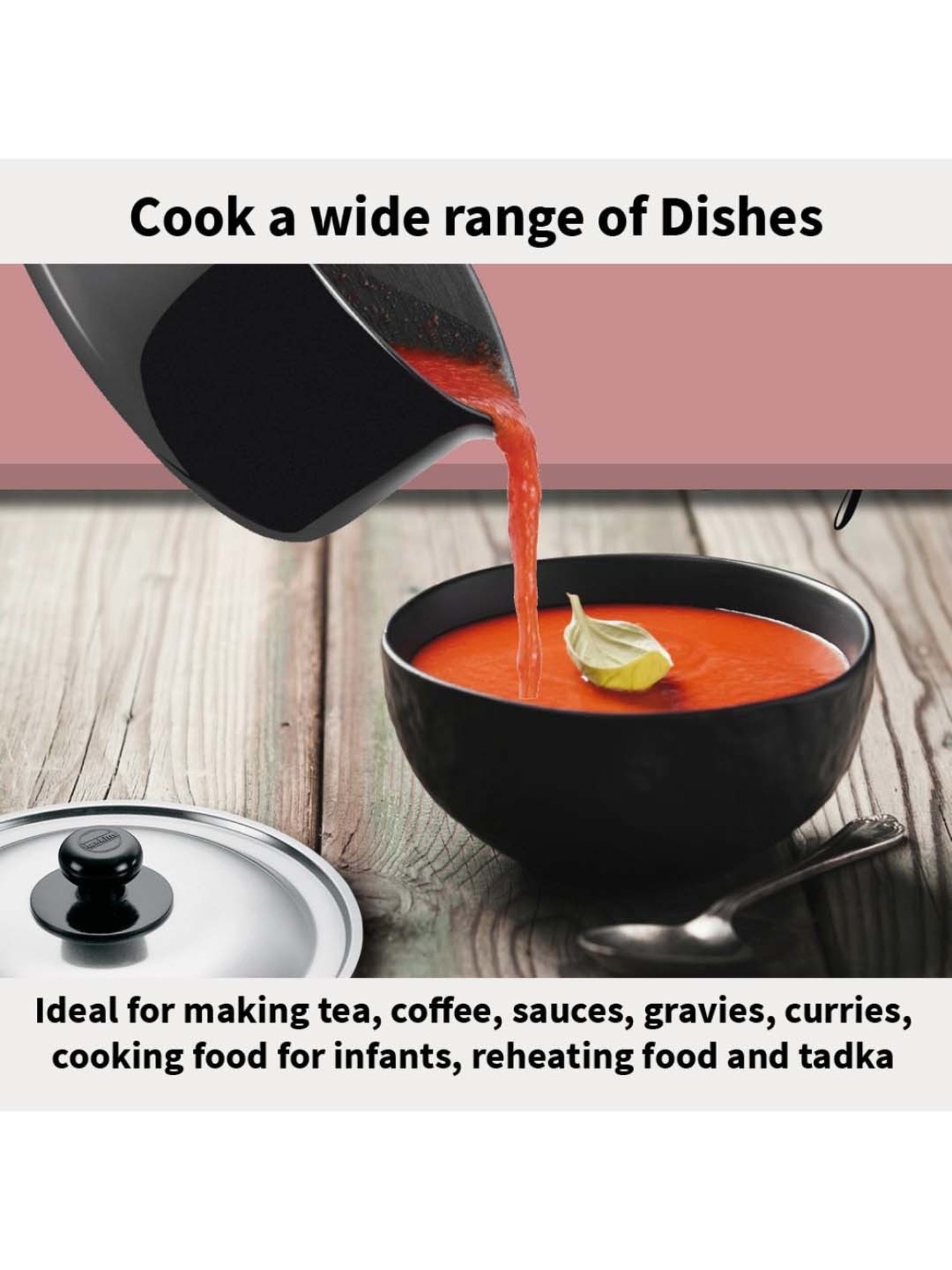 Hawkins Black & Silver Hard Anodised 21.7 cm Non-Stick Sauce Pan With Lid (3 L) - Set of 1