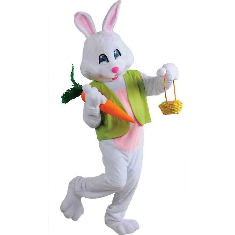 Deluxe Adult Green Vest Easter Bunny Costume Bodysuit (with 4 Accessories) One Size