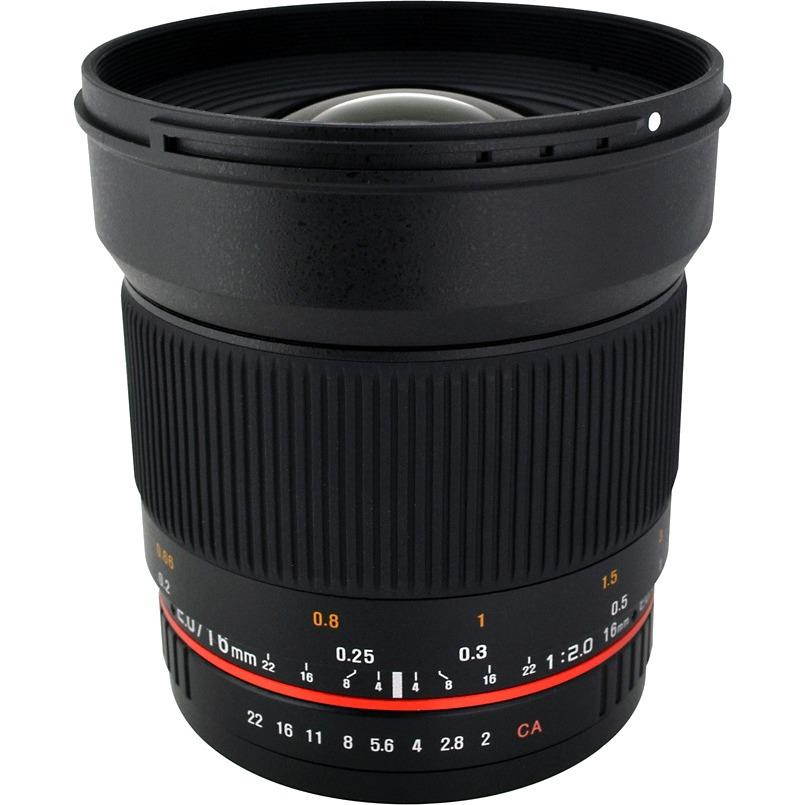 Rokinon 16mm F/2.0 ED AS UMC CS Lens for Pentax K APS-C Mount Cameras #16M-P