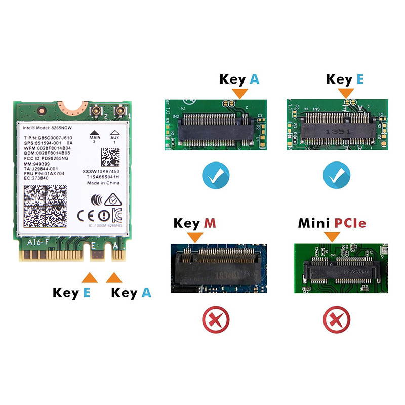 Dual Band 1200Mbps Intel 8265 IEEE 802.11ac Bluetooth 4.2 Wi-Fi Bluetooth Combo Adapter for Notebook 8265NGW WiFi Card