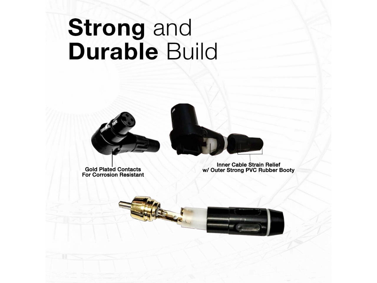 Right Angle 3-Pin XLR Female to RCA Male Unbalanced Cable - Custom Length, Color