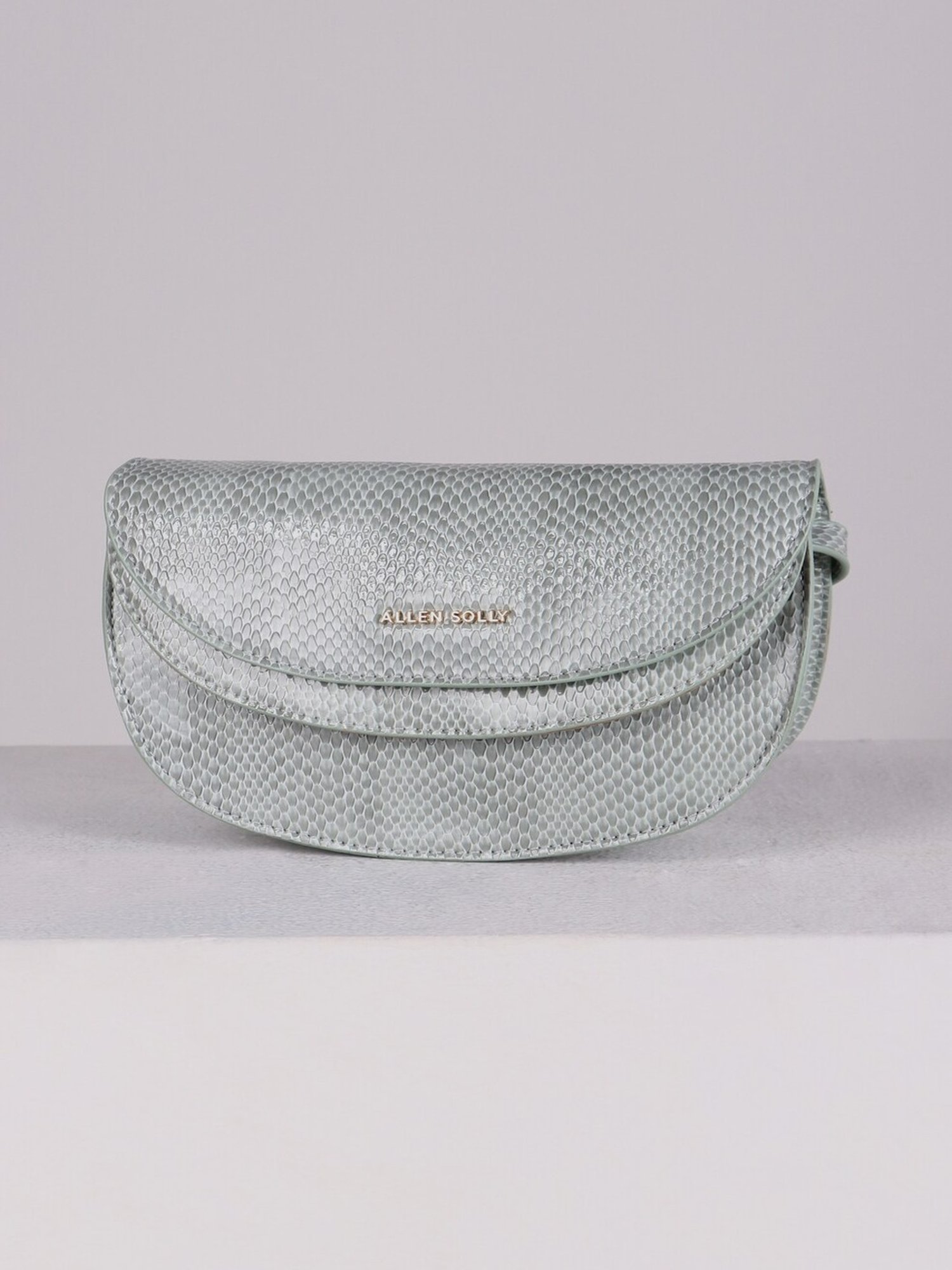 Allen Solly Green Textured Medium Sling Handbag