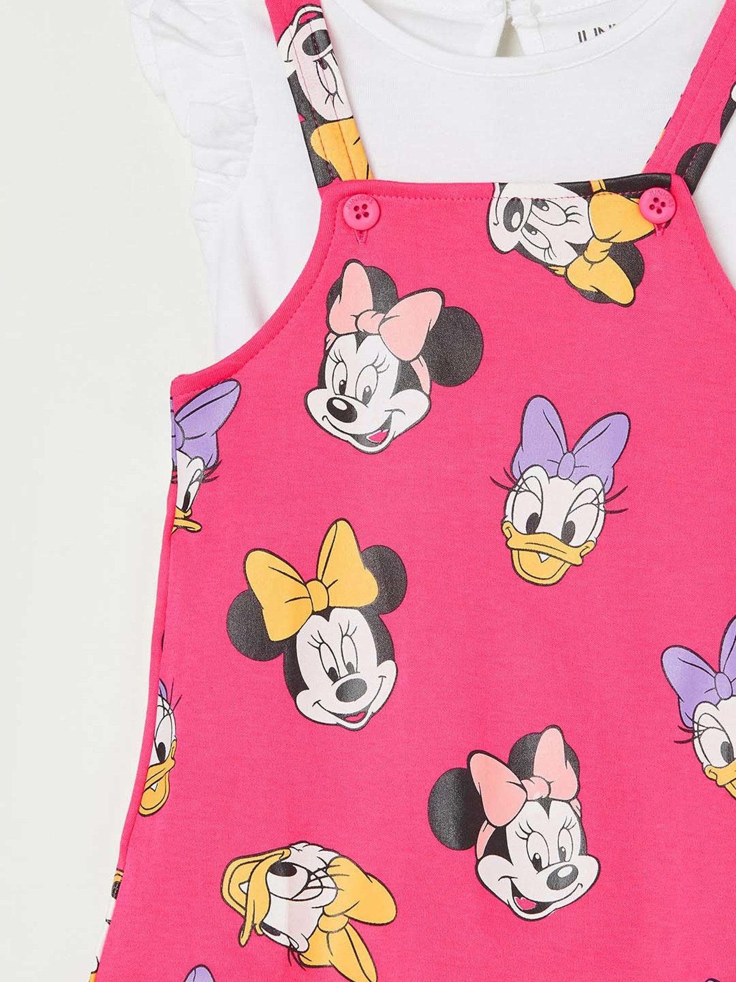 Juniors by Lifestyle Pink & White Cotton Printed Dress Set