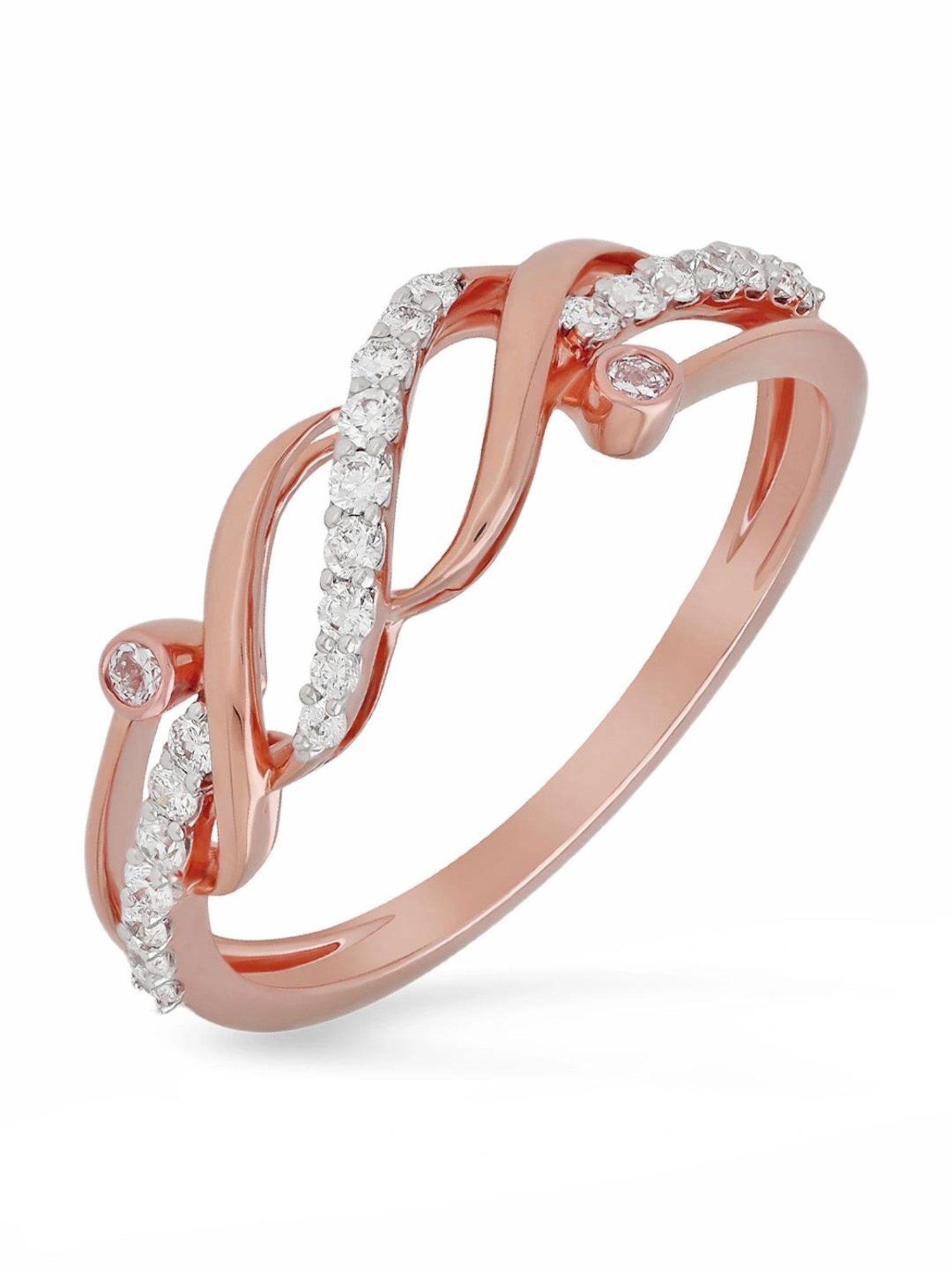 Malabar Gold and Diamonds 18k IGI Certified Diamond Rose Gold Ring for Women