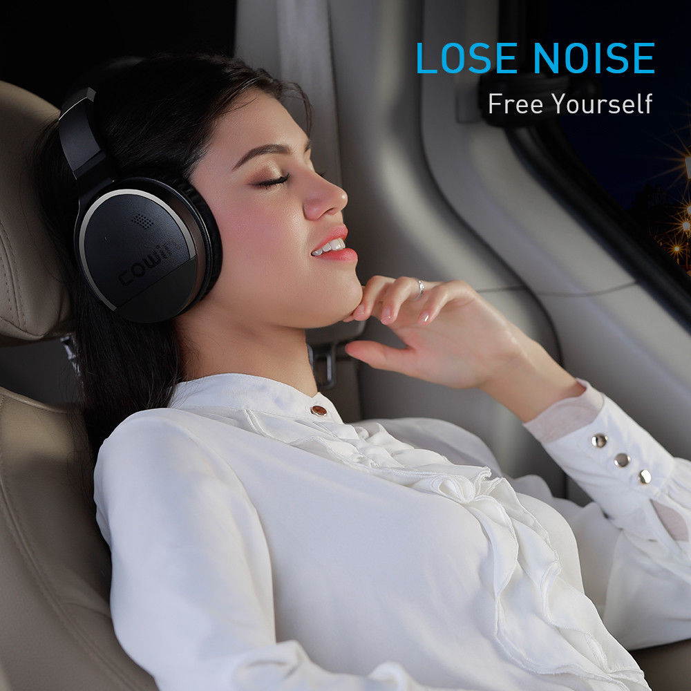 COWIN E8 [Upgraded] Active Noise Cancelling Wireless Headphones w/ Bluetooth, Microphone, Hi-Fi Deep Bass, and 20 Hour Playtime