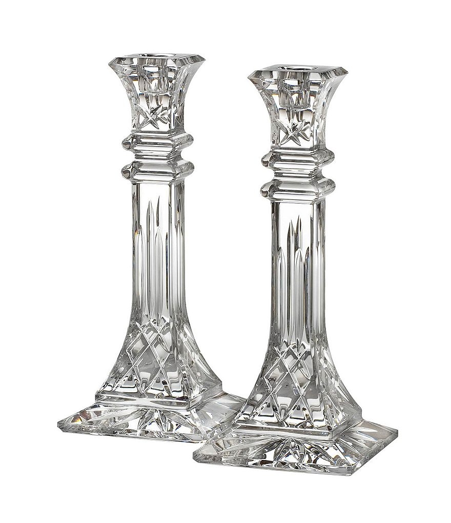 Waterford Crystal Lismore Candlesticks Pair, 10#double;