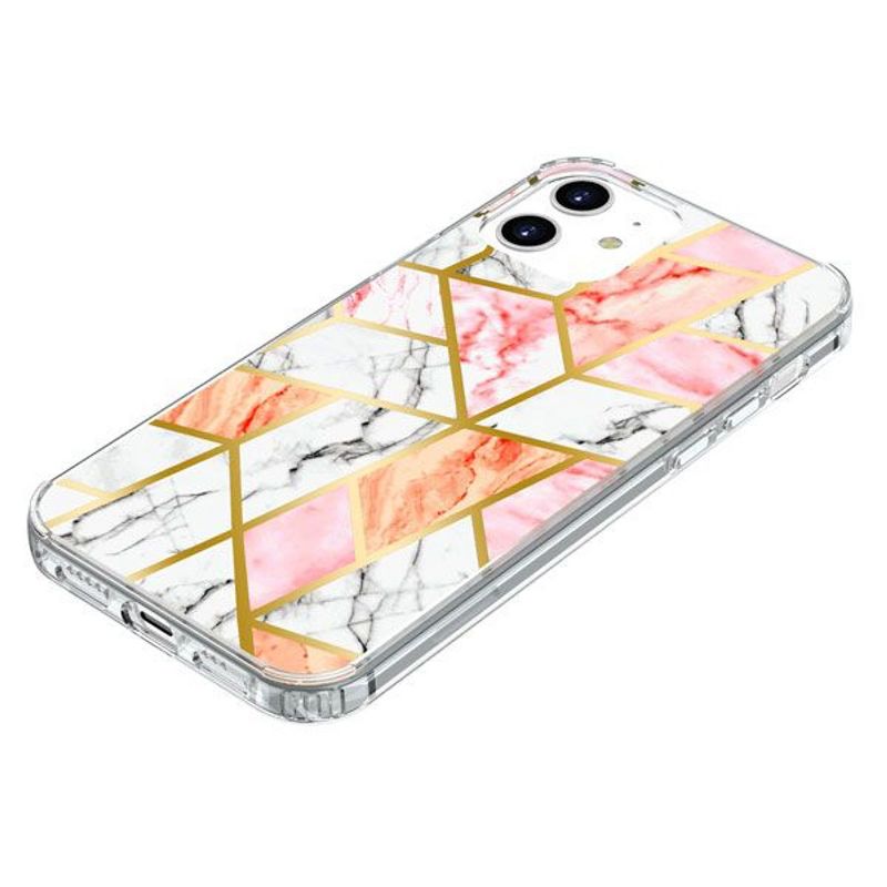 Fusion Protector Marbling Hard Hybrid Electroplated TPU Case For Apple iPhone 12 Mini (5.4") - Pink