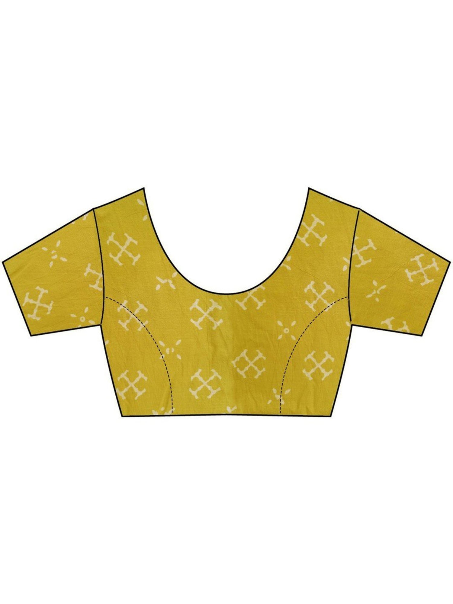 Chidiyaa Mustard Yellow Paakhi Apricot Sun Handblock Printed Cotton Saree