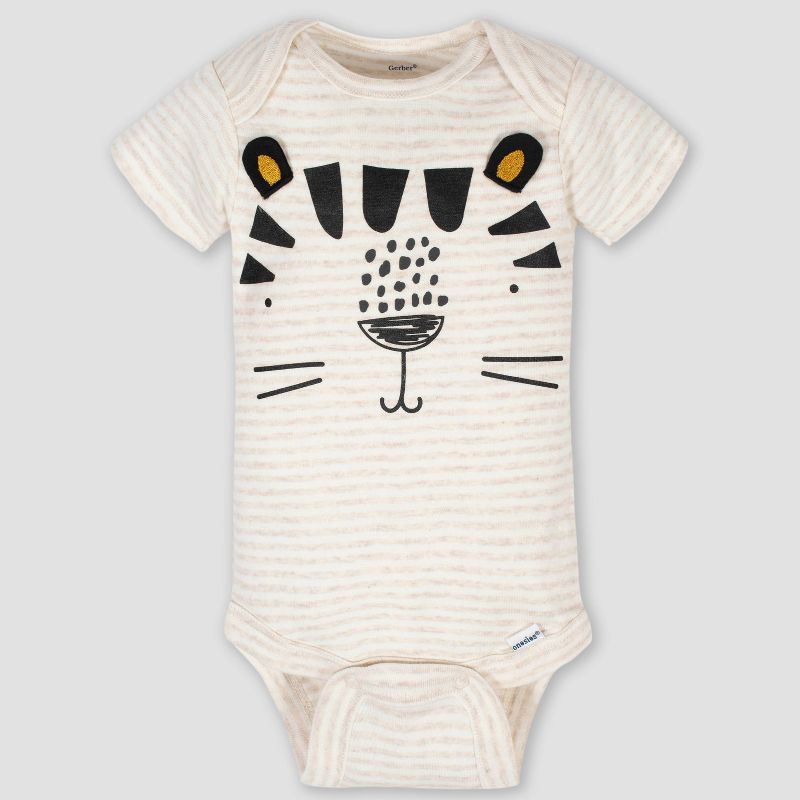 Gerber Baby Boys' 8pk Tiger Onesies - White/Yellow 3-6M