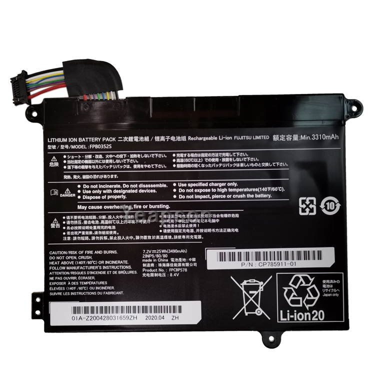 Yeapson FPB0352S Replacement  For FUJITSU FPCBP578,CP785911-01,2IN0/60/80 7.2V 3490mAh 25Wh
