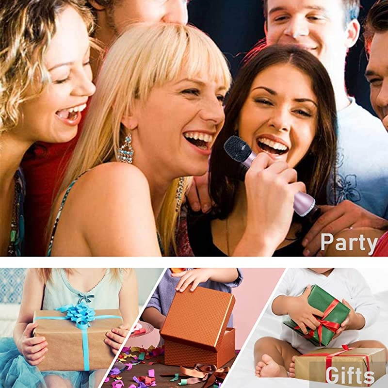 JM01 Karaoke Microphone for Kids Wireless Bluetooth Microphone with Loud Speaker for Christmas Birthday Party Gifts Pink