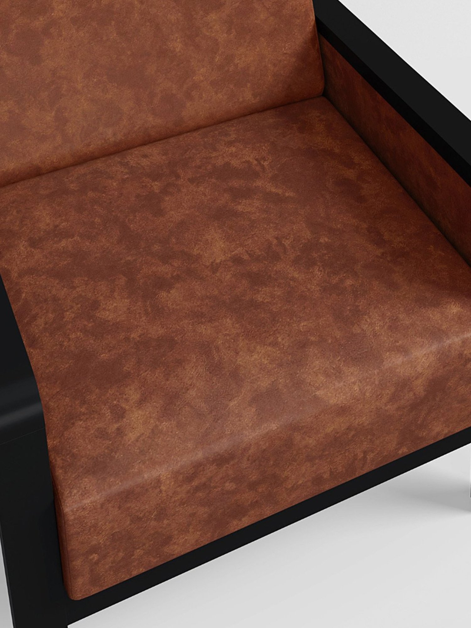 Godrej Interio Encardo Tan Wood 1 Seater Sofa