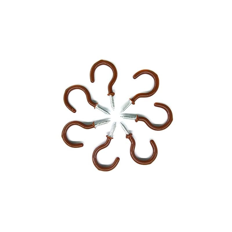 60Pcs Vinyl Coated Screw-in Ceiling Hooks Cup Hooks Light Hooks