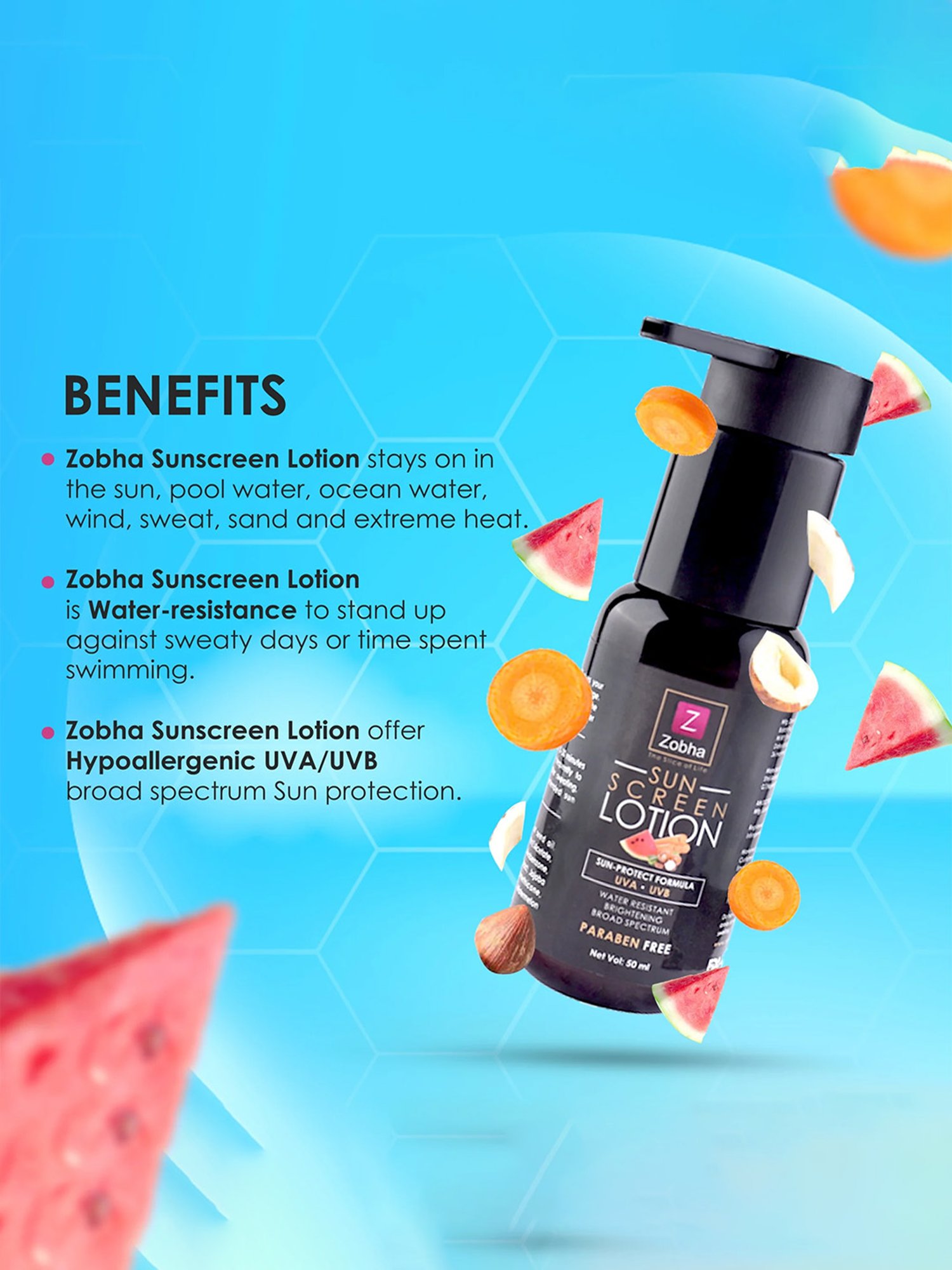 Zobha Sunscreen Lotion - 50 ml