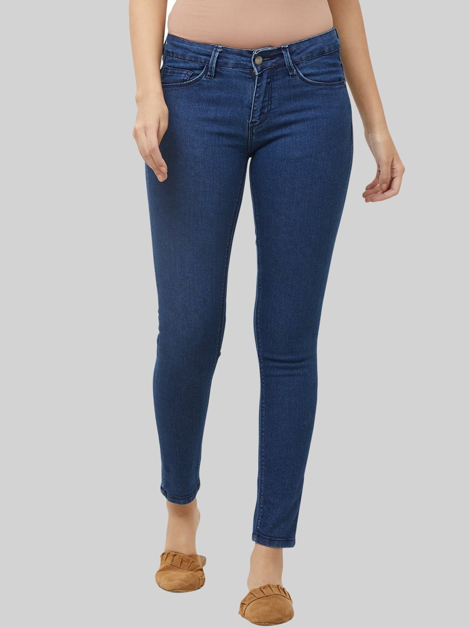 Fusion Beats Blue Cotton Mid Rise Jeans