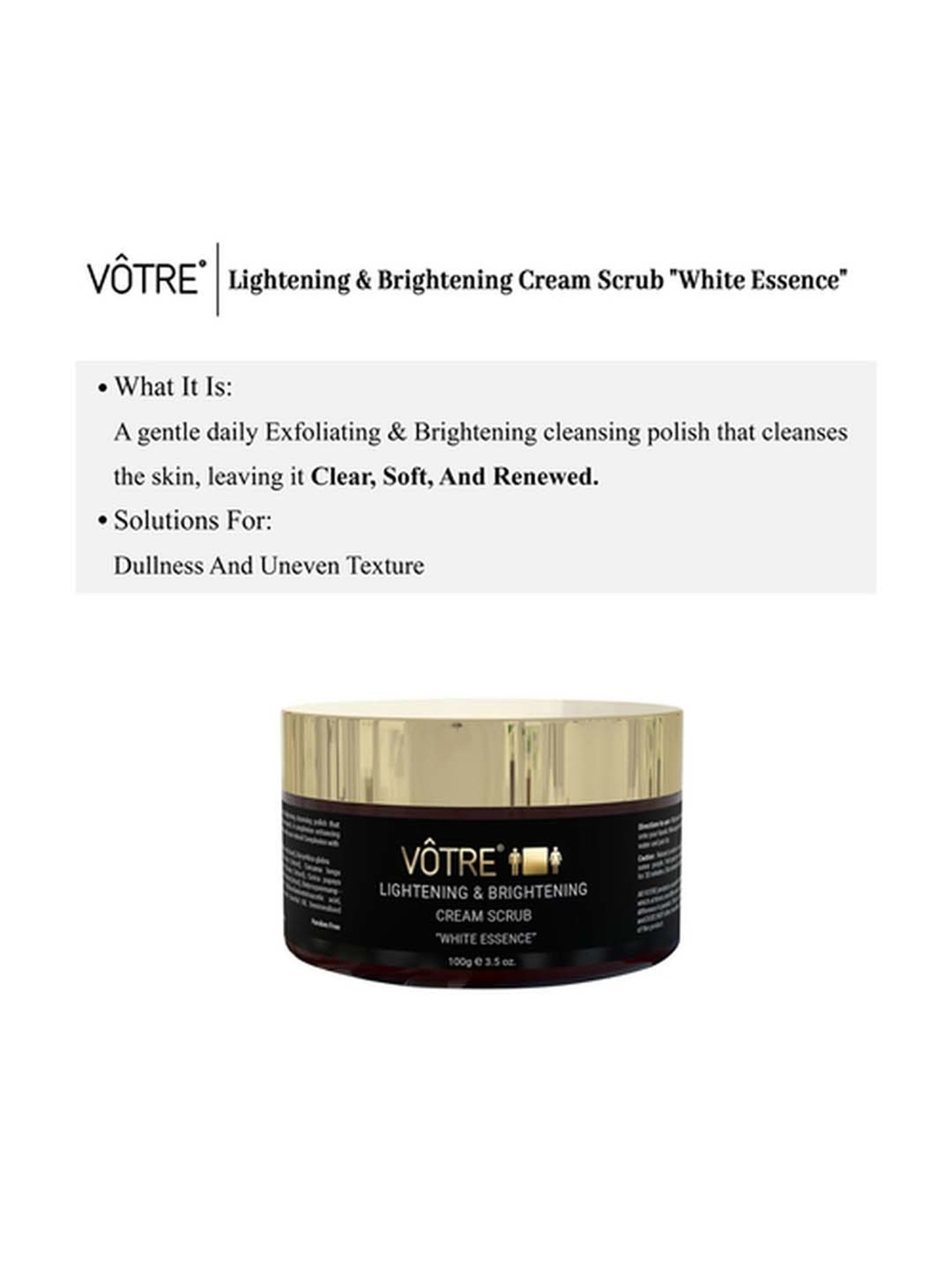 Votre Lightening & Brightening Cream Scrub White Essence 100ml