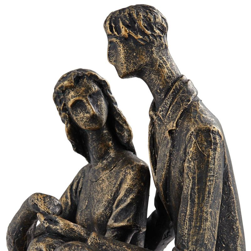 Kensington Hill Couple Sitting 8" High Antique Bronze Statue