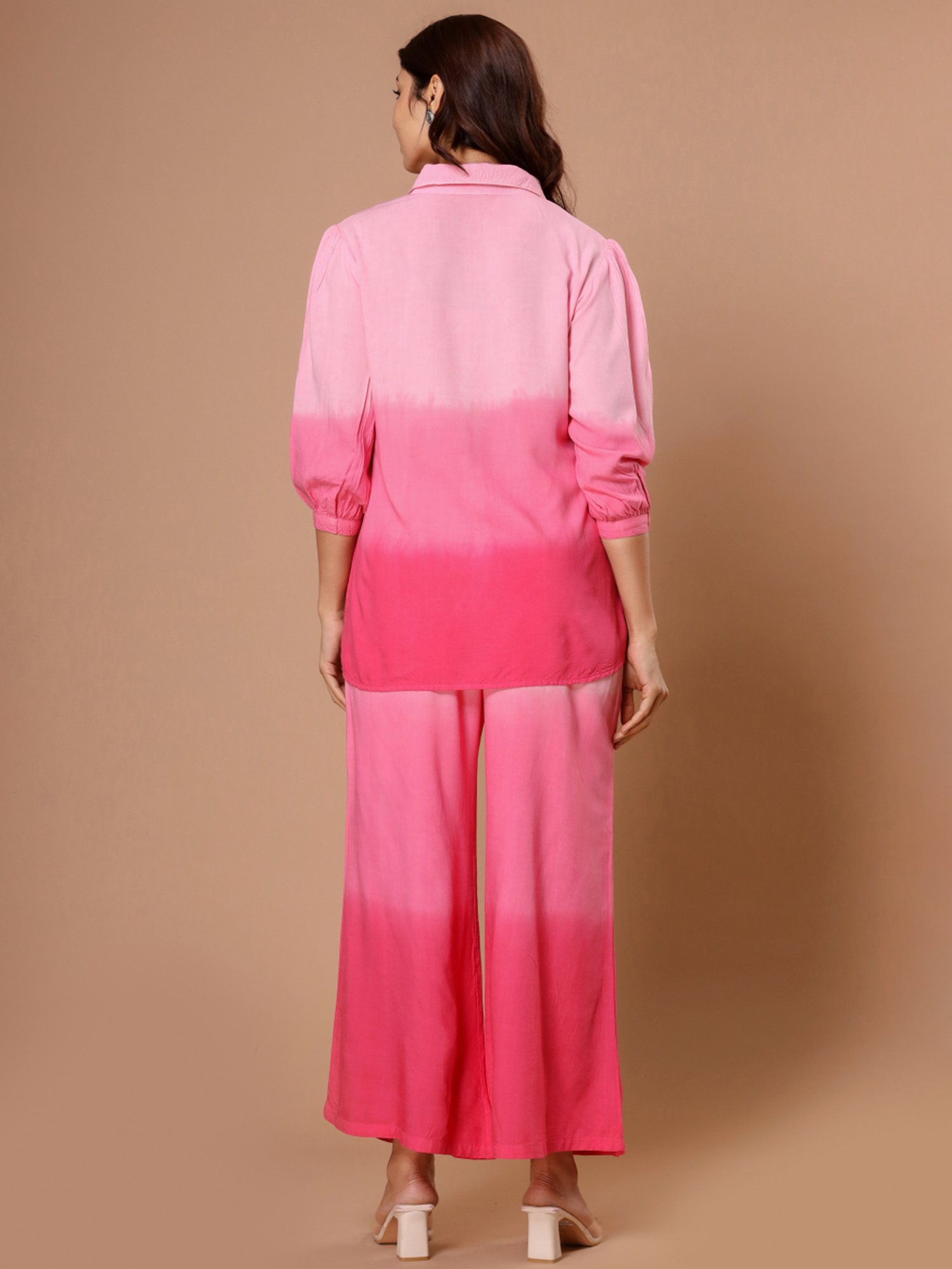 Zolo Label Pink Embroidered Top Pant Set
