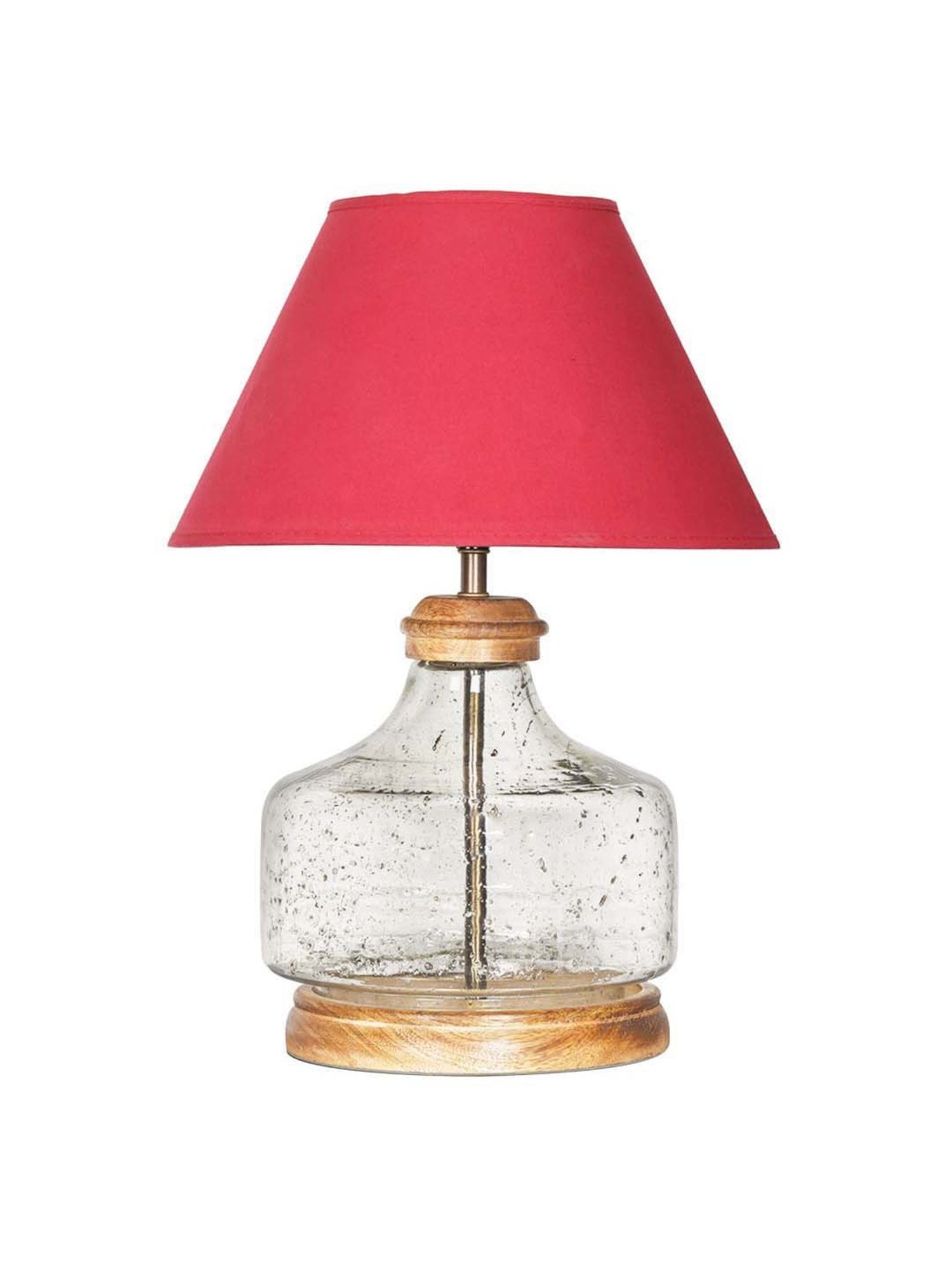 Kapoor Lamp Shades Clear & Brown Glass Tuscan Table Lamp With Cotton Shade