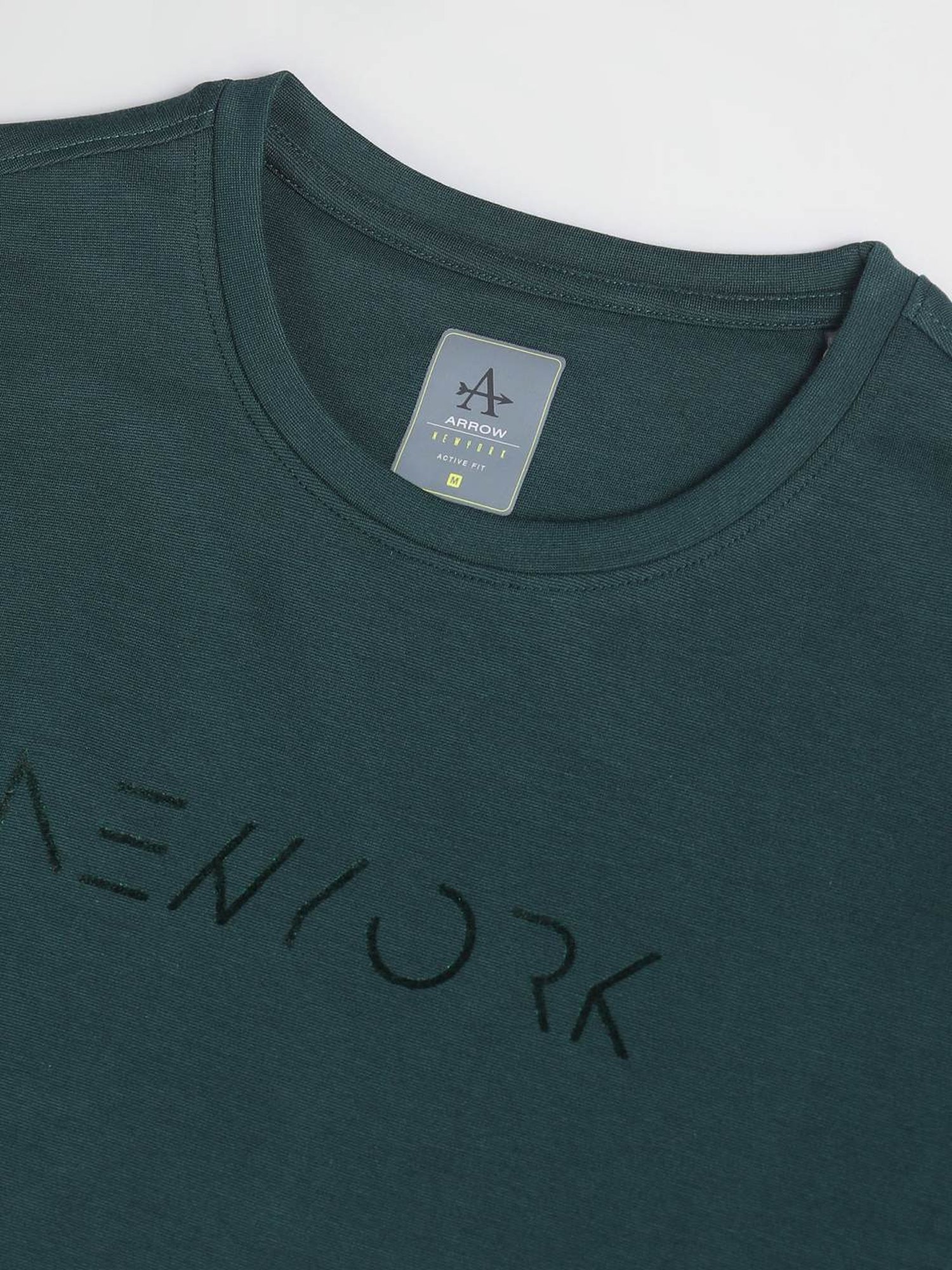 Arrow Newyork Green Cotton Regular Fit Printed T-Shirt