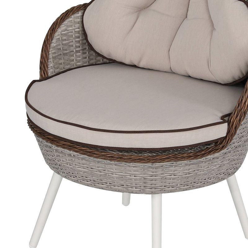 3pc Wicker Patio Bistro Set Brown/Tan - Nuu Garden