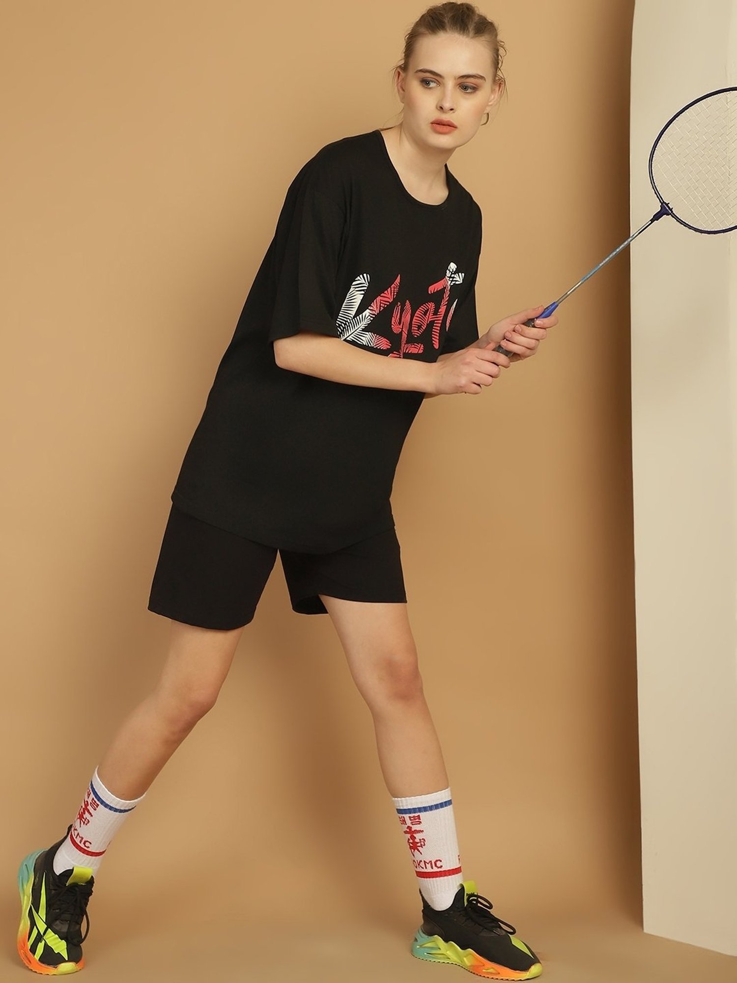 Vimal Jonney Black Cotton Printed T-Shirt & Shorts Set