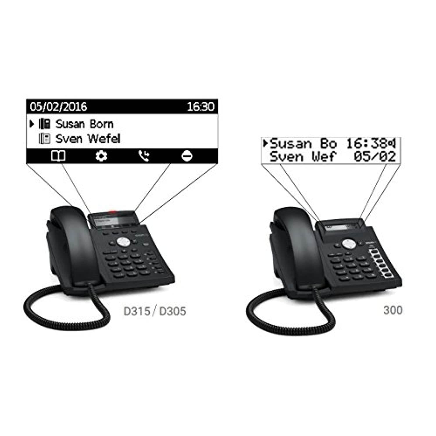Snom SNO-D305 HD Audio IP Desk Telephone with 4 Line 3.8" Display