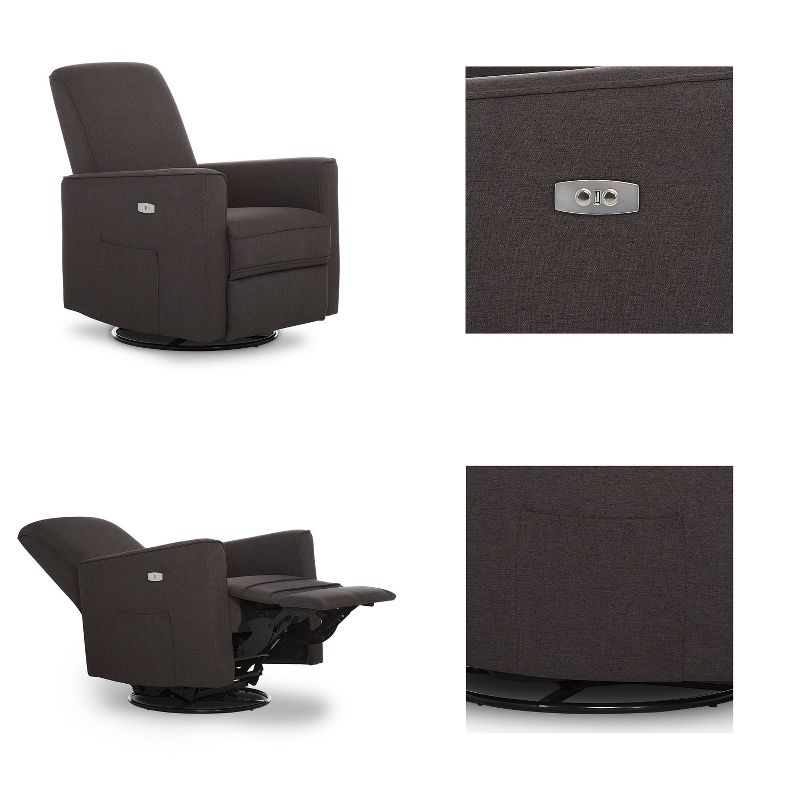 Evolur Ashville Upholstered Swivel Glide Power Recliner - Solid White