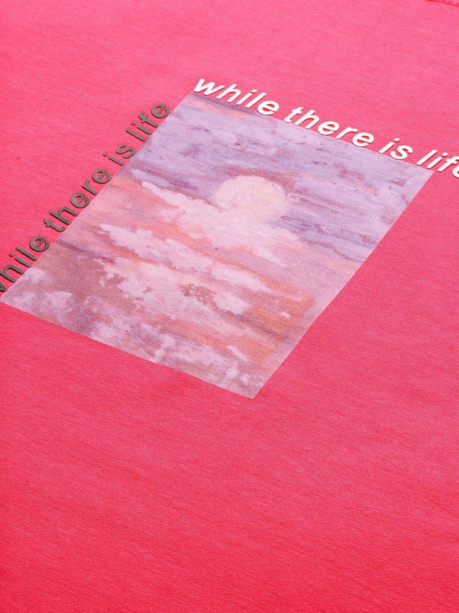 SHOWOFF Pink Cotton Printed T-Shirt