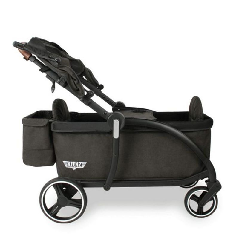 Keenz Class Push Pull Baby Toddler Kids Stroller Wagon with 1 Touch Brake, Foldable Design, Activity Tray, Storage Bin, and Removeable Canopy, Black