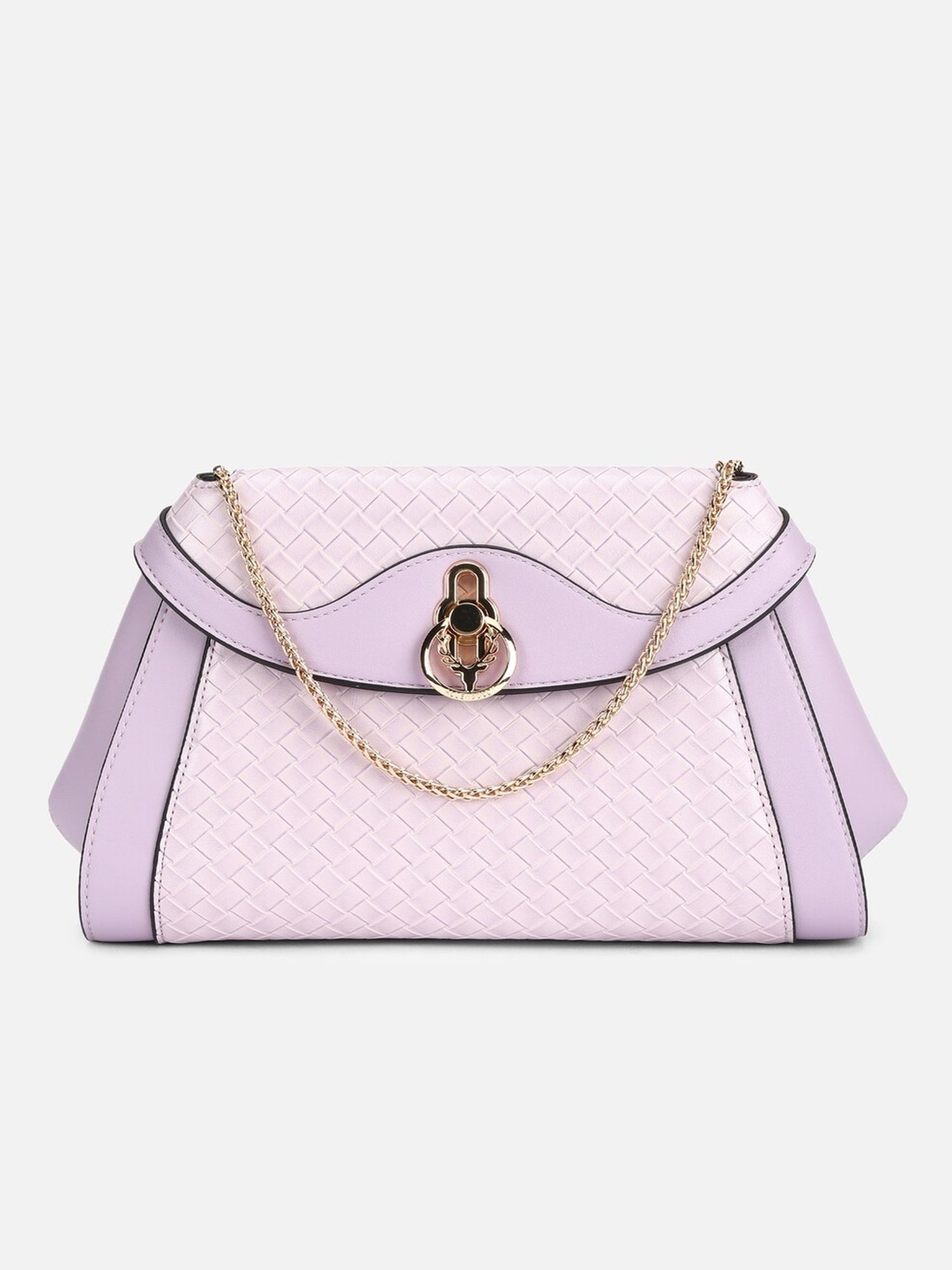 Allen Solly Purple Textured Medium Handbag