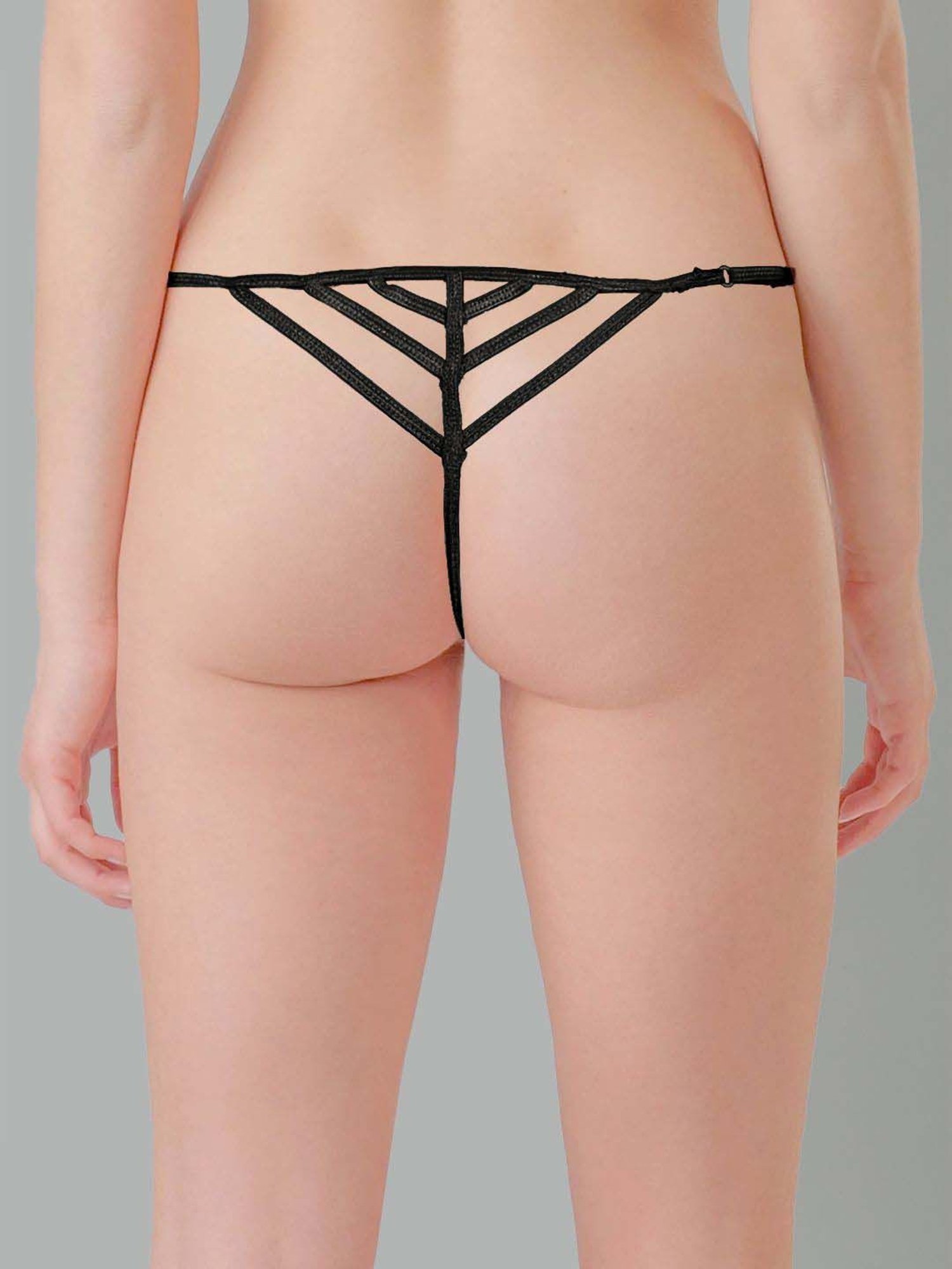 N-Gal Black Lace Work Thong Panty