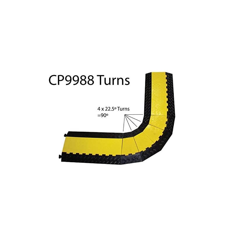 Atlas Heavy Duty Cable Protector &ndash; 22.5&deg; Degree Left Turn &ndash; 1.5&rdquo; Width &ndash; 1.5&rdquo; Height &ndash; 5 Channel &ndash; CP9988 Compatible &ndash; Industrial Grade Rubber &ndash; Rubber Cable Protector &ndash; Wire Protector