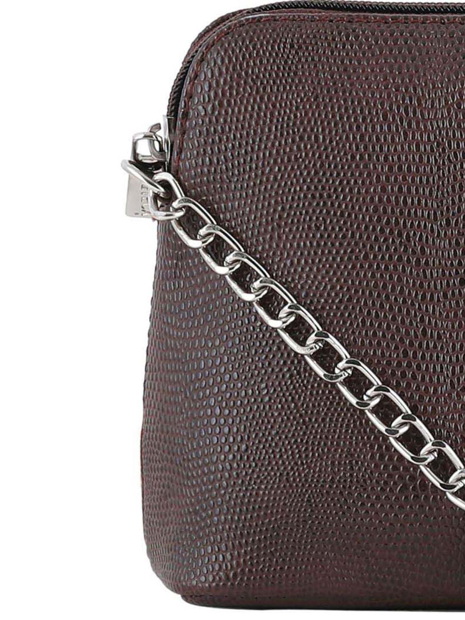 Toteteca Brown Textured Medium Sling Handbag