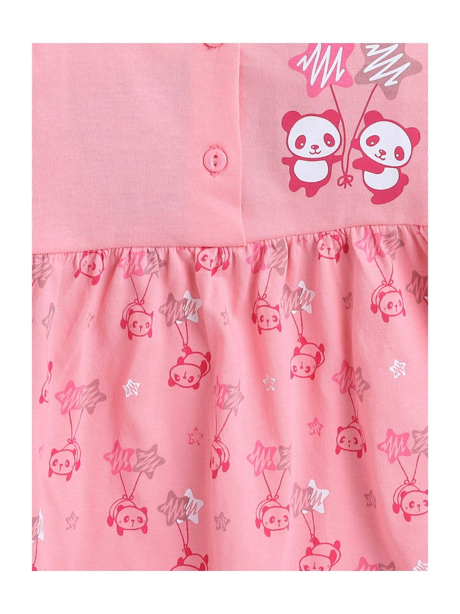 Bumzee Kids Pink Printed Full Sleeves Frock