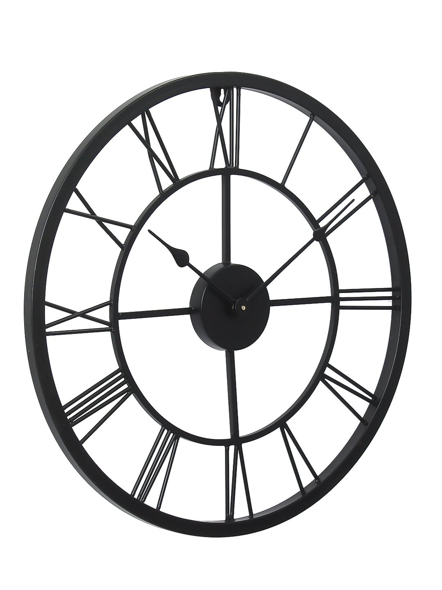 CHRONIKLE Round Black Iron Wall Clock