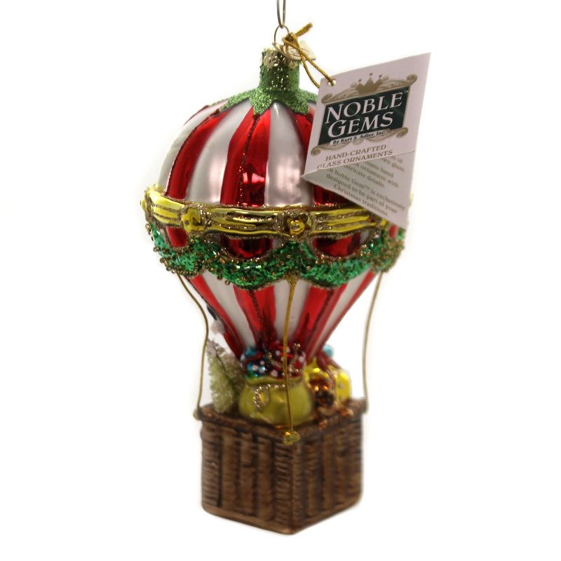 Noble Gems 6.0" Santa In Hot Air Balloon Christmas Ornament  -  Tree Ornaments