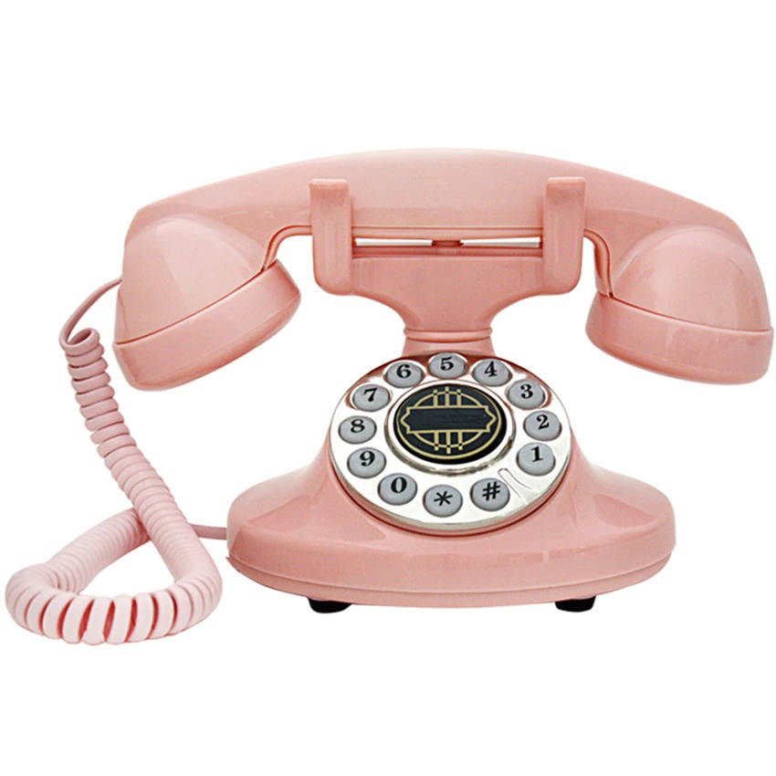 Retro Landline Phone Vintage 1-Handset Landline Telephone Corded Telephone with Push Button, Redial for Home Office Hotel