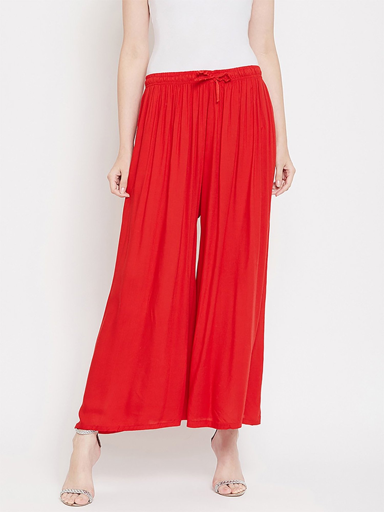 Castle Red Regular Fit Palazzos