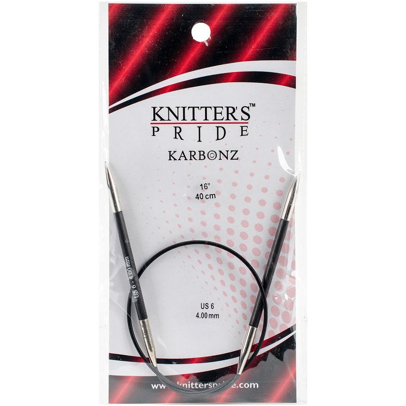 Knitter's Pride-Karbonz Fixed Circular Needles 16"-Size 6/4mm